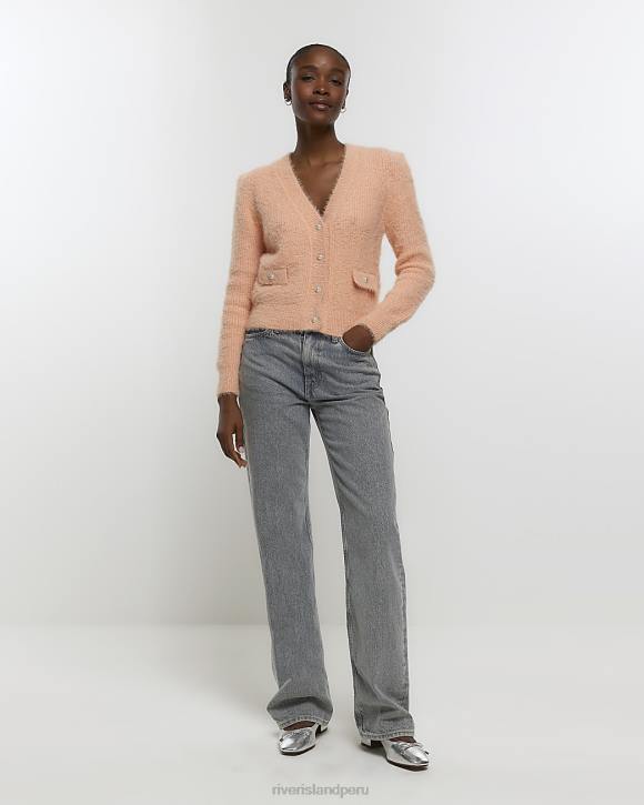 River Island vestir coral mujer cardigan de punto con hombreras VXHD267 VXHD267 Botas River Island Peru River Island ropa de moda Productos para todos los estilos y ocasiones